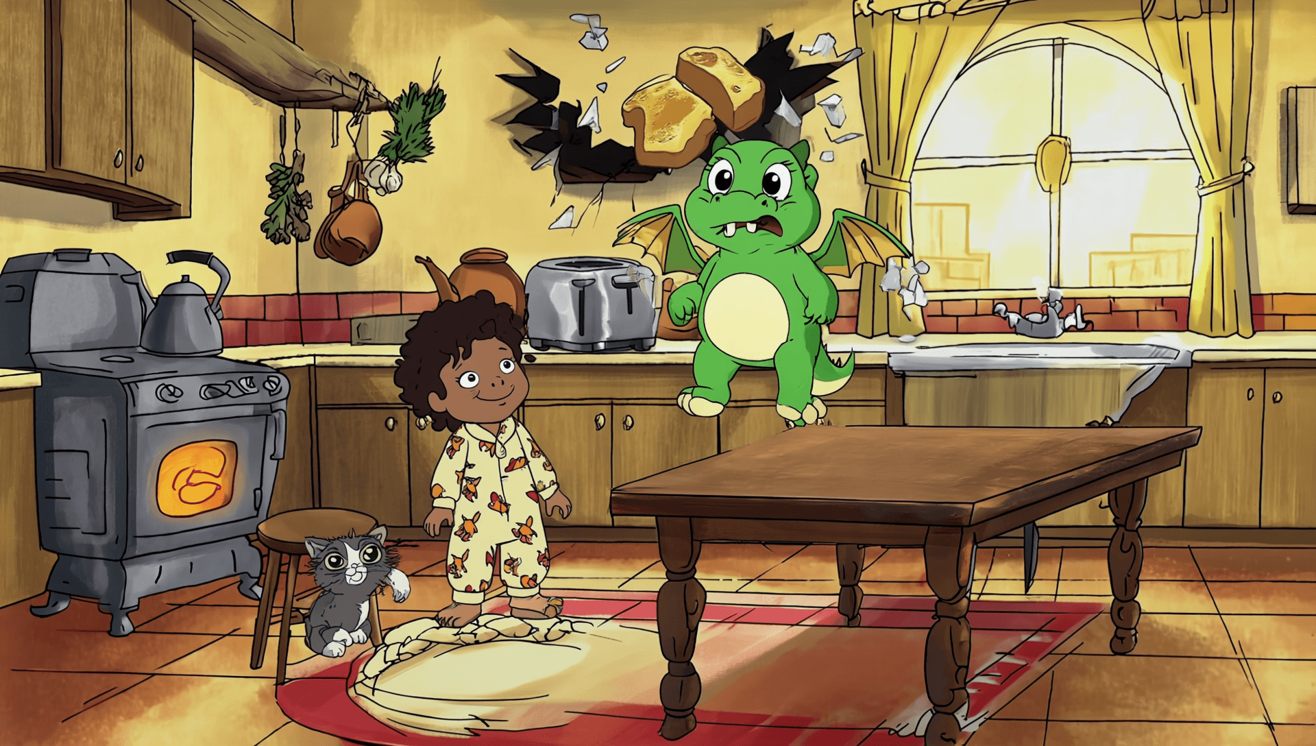 A dragon who is afraid of toast